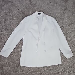 EXPRESS Elegant White Double-Breasted Women's Blazer